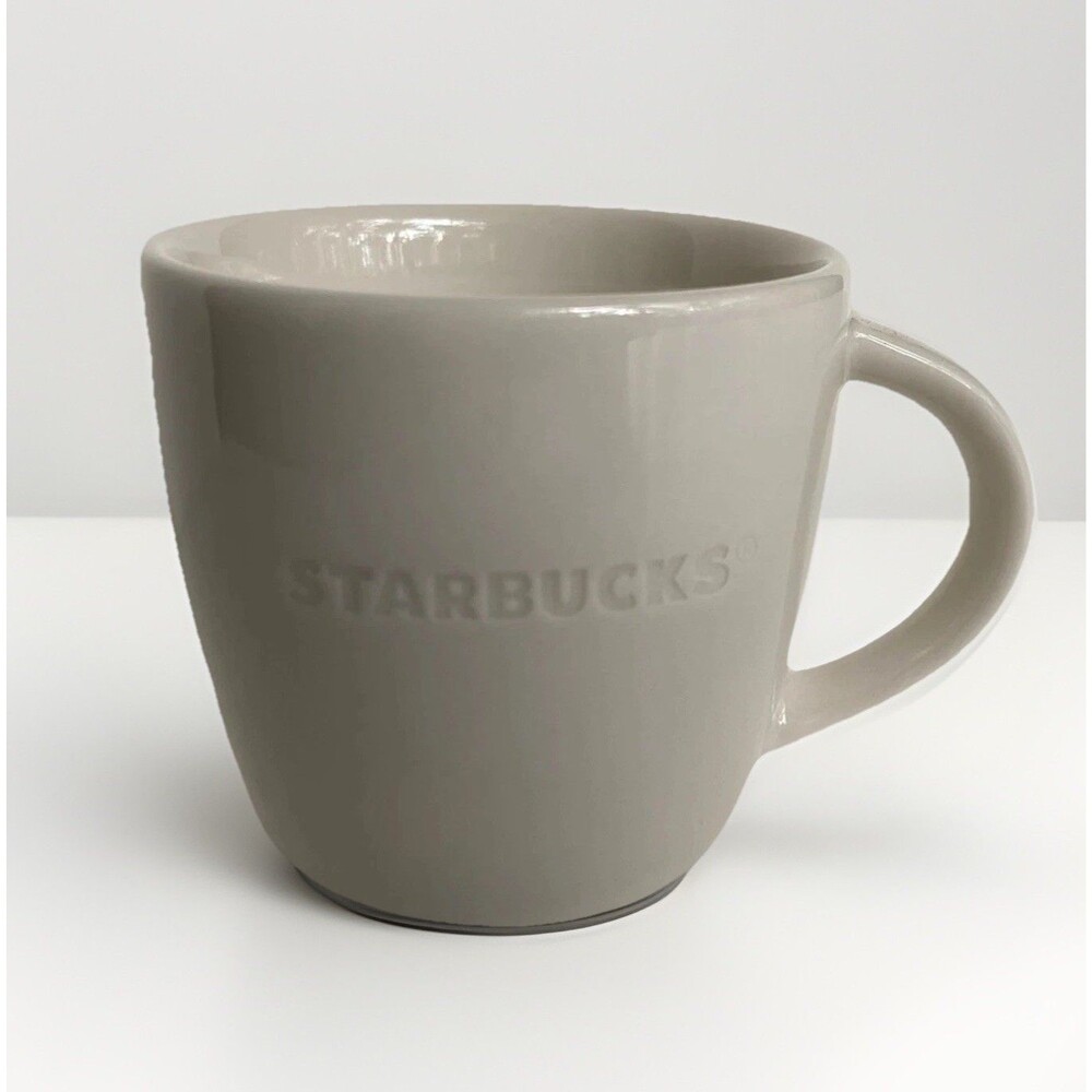 Starbucks White Ceramic 3oz Demitasse Espresso Tasting Mug Embossed Mini Cup